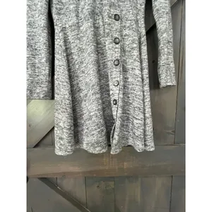 Altar'd State Gray‎ Marl Knit Asymmetrical Button Dress Medium Skater Grunge thumbnail 4