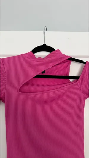 Hot Pink Cutout Mini Dress thumbnail 4