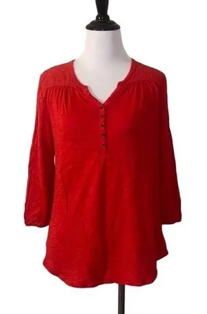 🎀 3/$20 Gap women’s small Henley‎ red knit blouse thumbnail 1