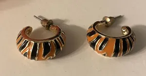 tiger hoop earrings Orange thumbnail 1