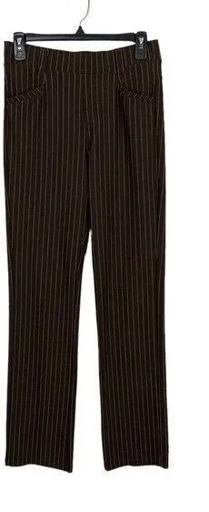 W Collection Brown Wide Leg‎ Pants Medium Stretch Workwear Office Classic thumbnail 1