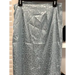 Something New Women's Mia Leopard Print Satin Blue Skirt Side Slit M NWOT thumbnail 6