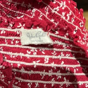 Brandy Melville John Galt Smocked Tube Top Red White OS thumbnail 3