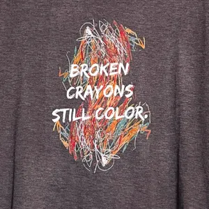 Broken Crayons Still Color. Long Sleeve Tee. Gray. 
Size Small. thumbnail 5