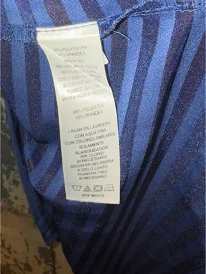 Callaway Polo Shirt Top Snap Button Women’s small Short Sleeve Striped Blue thumbnail 6