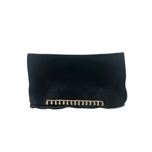 Anthropologie Black Leather Foldover‎ Clutch Bag thumbnail 4