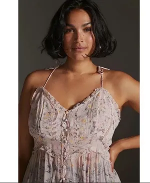 Anthropologie Sheer Curtain Top NEW Size Small thumbnail 5