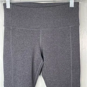ALO Yoga Gray Capri Cropped Leggings Teal Black Stripe Sz S thumbnail 2