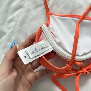 Salt + Cove Womens‎ Size XS Underwire Bikini Top Orange Padded Summer Beach thumbnail 5