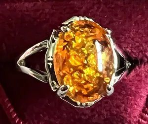 Women’s Gorgeous Stainless Steel Silver with Gemstone Design Size 9 thumbnail 1