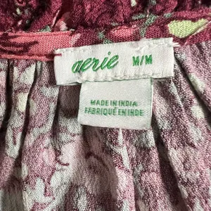 Aerie Floral Printed Long Sleeve Mini Dress Medium Women’s Pink 1172 thumbnail 4