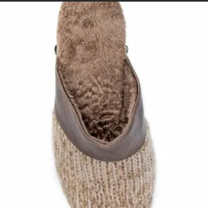 Tan mule knit Mul Luks 3 inch block heel brown 6.5 thumbnail 3