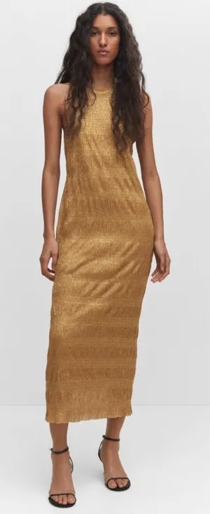 Mango Gold Shimmer Dress thumbnail 1