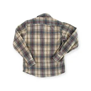 Vintage 70s P.S. Philip Scott Wool Blend Flannel Button Up Shirt Brown Plaid S thumbnail 2