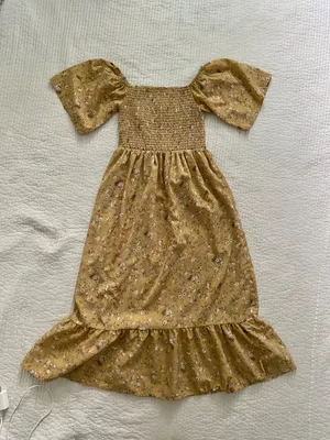 muted yellow floral maxi dress thumbnail 6