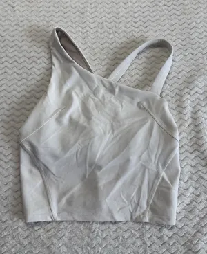 Lululemon Asymmetric Yoga Tank Top White Nulu One Shoulder Size 4 LW1EI5S thumbnail 1