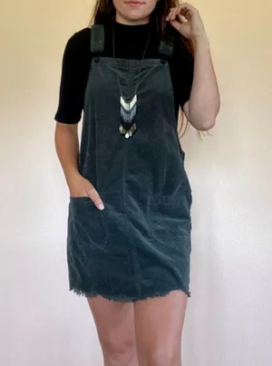 American Eagle Corduroy Overall Dress thumbnail 1
