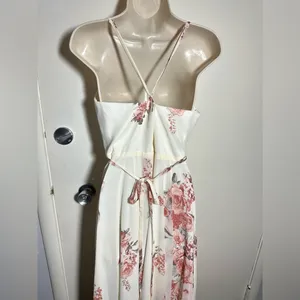 Lulu's White and Pink Floral Maxi Dress thumbnail 6