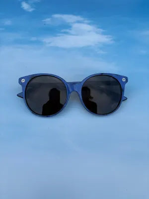 Gucci GG0091SA 004 urban round blue tortoiseshell acetate frame sunglasses brown lenses thumbnail 5