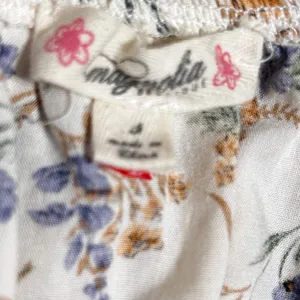 Magnolia‎ Womens Floral Babydoll Cami Top S Ivory Blue Boho Cottagecore Peplum thumbnail 6