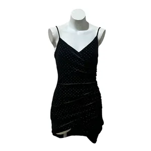 Lulus Women's Black Velvet Studded Bodycon Mini Dress Size S Party thumbnail 7