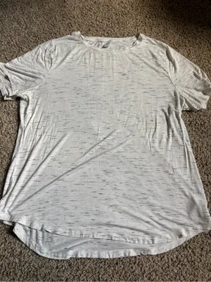 Old Navy White Speckled Crew Neck Short Sleeve Tee thumbnail 1