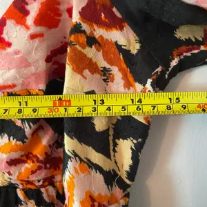Anthropologie Black Pink Floral Blossom Maxi Dress Puff Sleeve Women's size XS thumbnail 9
