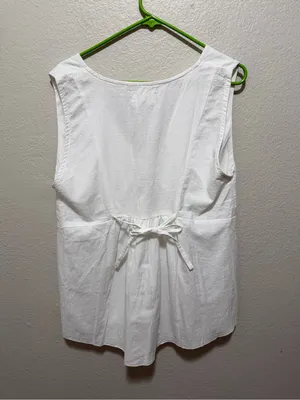NWT Indigo Luna Mökki Top Off White XL/XXL Boho Lace-Up Slow Fashion thumbnail 5