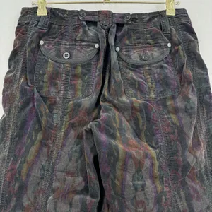 Marrakech Women 29 Printed Corduroy Cargo Pants Multicolor Y2K Boho Utility Art thumbnail 6
