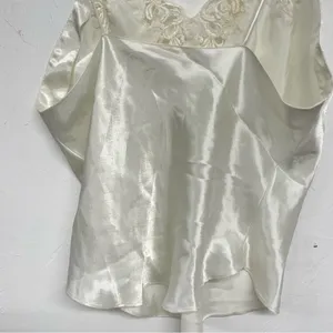 Victoria's Secret Vintage White Lace Camisole Womens M Satin Tank Top Cottage Core thumbnail 3