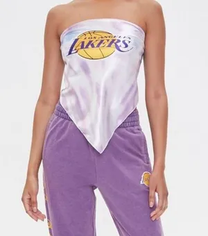 Tie Dye Satin Lakers Top Multiple thumbnail 1