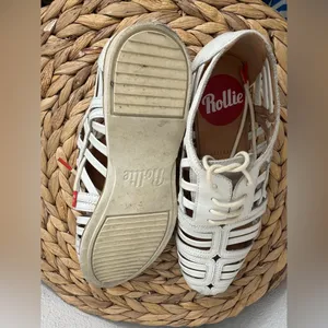Rollie Nation Oxford Cut out Shoes Sidecut Cage in White Derby Shoe leather lace thumbnail 6