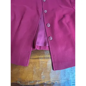 Pendleton Vintage Blazer Burgundy Round‎ Neck Button Front 100% Virgin Wool thumbnail 2