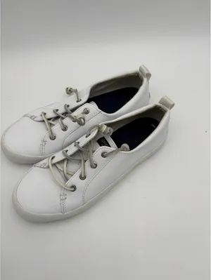 Sperry Woman’s 8.5 White Leather Casual Sneakers thumbnail 2