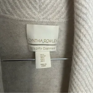 Cynthia Rowley 100% Cashmere Beige Open Front Cardigan Sweater Size Small thumbnail 2