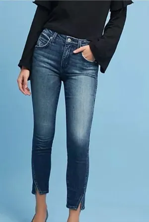 AMO Twist Dark Vintage Blue Wash Women Mid Rise Ankle Jeans Size 25 NWOT thumbnail 1