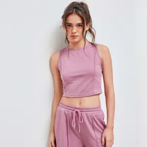 NWT Cider Stitch Tank Top & Elastic Waist Pants Curve Plus Mauve Set Women's 2XL thumbnail 2