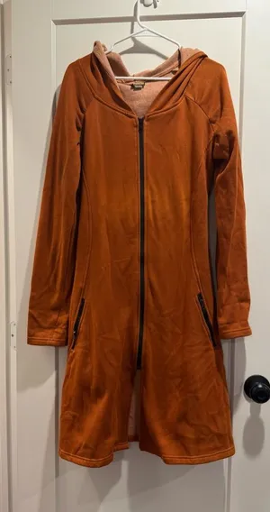 Source Unknown Orange Zip Up Hoodie Cardigan 100%‎ Cotton Size Small thumbnail 1