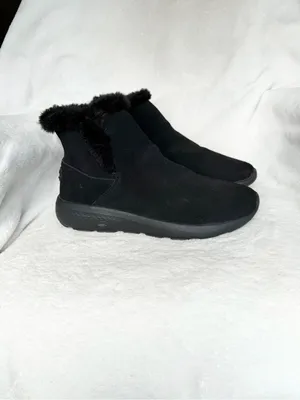 Skechers Boots Womens 9.5 On the Go Joy Bundle Up Winter Bootie 14610 Black Sued thumbnail 9