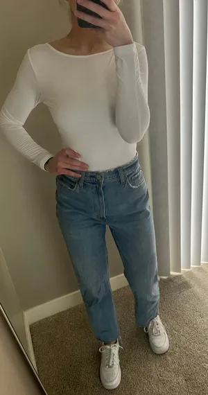 White Long Sleeve Bodysuit thumbnail 1