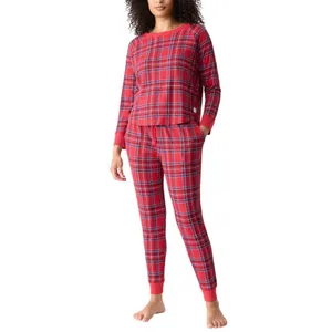 NEW Gap Body Womens Ribbed Holiday Jogger Pajama Pants G1249XLLMA Red Plaid S thumbnail 6