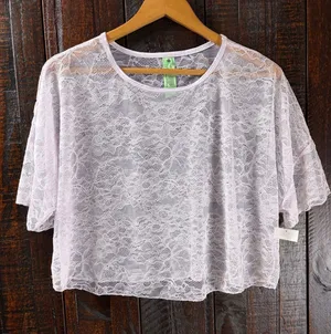 Honeydew Light Lavender Lace Top thumbnail 1