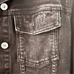 ARIZONA Women’s Black Distressed Button-up Denim Jean Jacket thumbnail 5