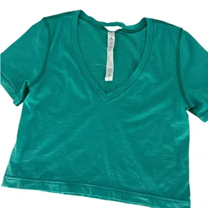 Lululemon What The Sport Cropped Tee Heathered Bali Breeze‎ 2 thumbnail 5