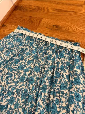 J.Crew Smocked-waist cotton voile midi skirt in blue blooms block print size S thumbnail 10