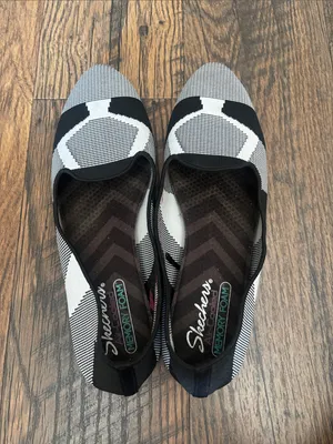 Skechers Cleo Lady Sherlock Knit Geometric Slip-On Flats Women’s Size 11 thumbnail 3