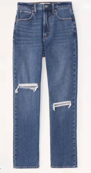 Abercrombie & Fitch the Ankle Straight Ultra High Rise Jeans Size 32 thumbnail 1