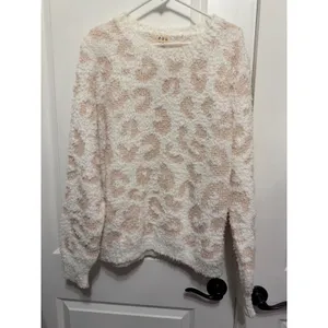 POL Leopard Print Cozy Fuzzy Sweater Long Sleeve Women's‎ Size M thumbnail 2