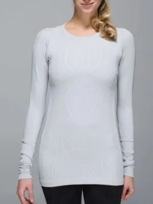 lululemon athletica rest less Light Gray Cable Knit‎ Pullover thumbnail 1