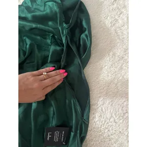 Lulus Captivating Presence Cowl Back Satin Maxi Dress small Green Formal NWT thumbnail 10